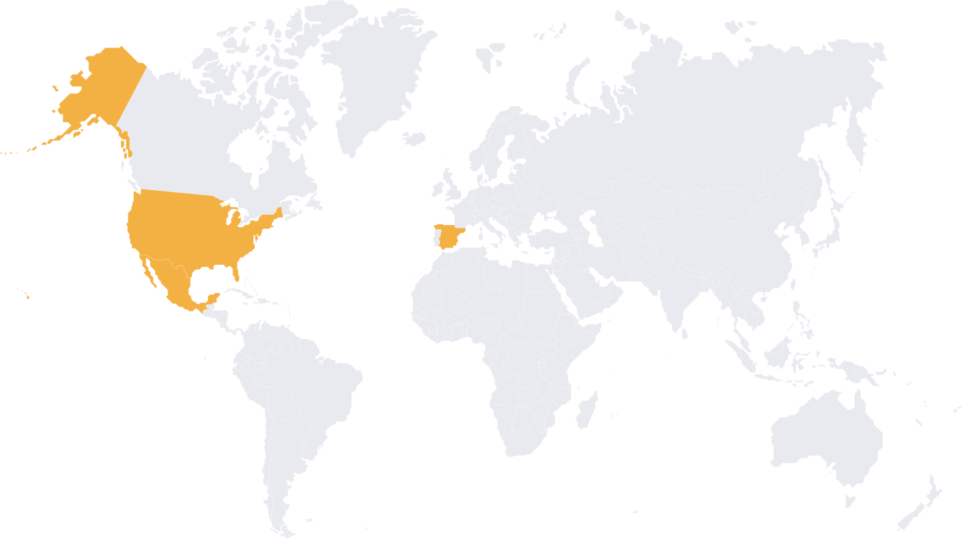 countries we advice on world map